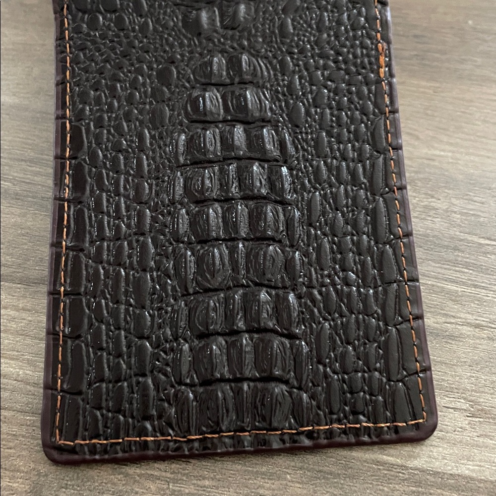 Leather Baby Alligator Faux Reptile skin bifold  card wallet 3D “ALLIGATOR “ - Picture 4 of 5